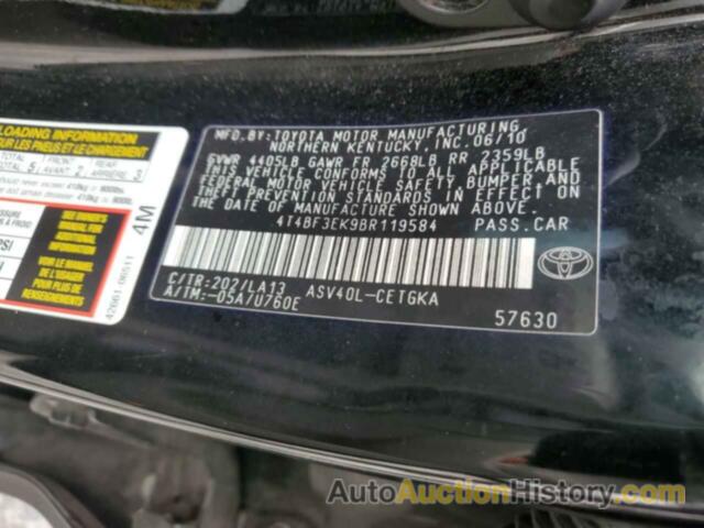 TOYOTA CAMRY BASE, 4T4BF3EK9BR119584