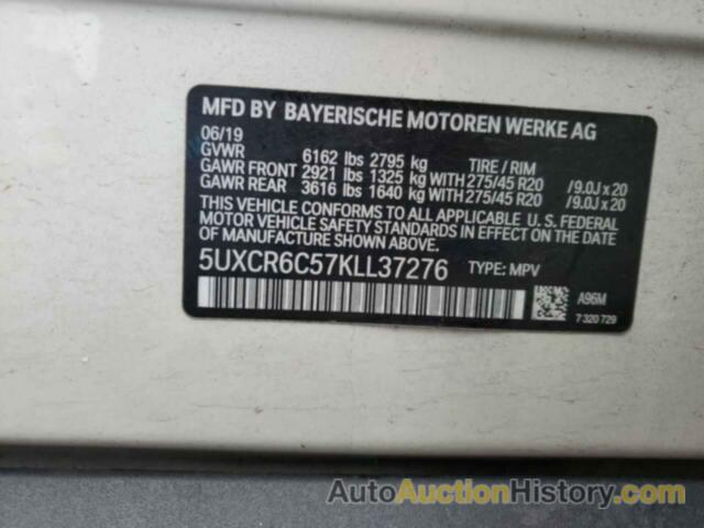 BMW X5 XDRIVE40I, 5UXCR6C57KLL37276