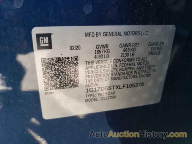 CHEVROLET MALIBU LT, 1G1ZD5STXLF105378