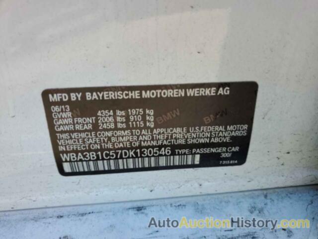 BMW 3 SERIES I, WBA3B1C57DK130546