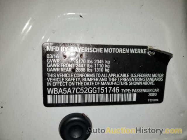 BMW 5 SERIES XI, WBA5A7C52GG151746