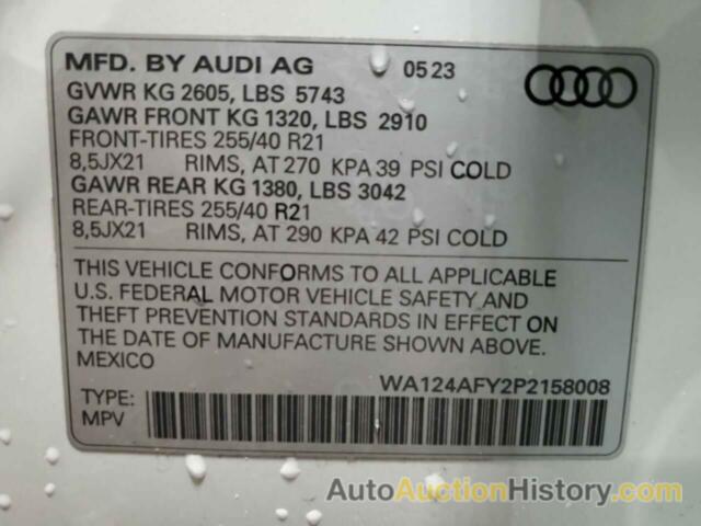 AUDI SQ5 SPORTB SPORTBACK PREMIUM PLUS, WA124AFY2P2158008