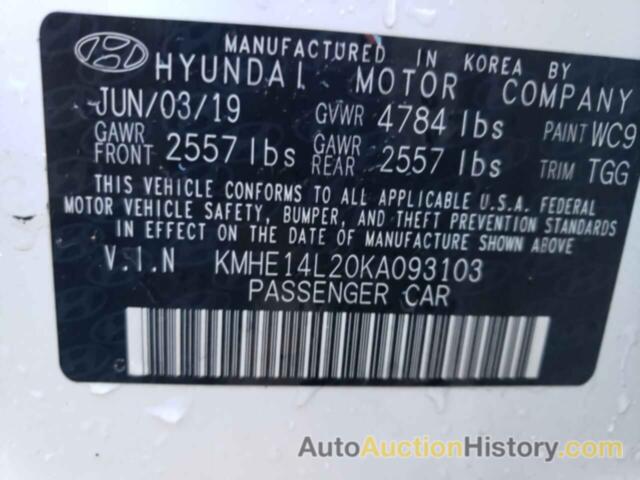 HYUNDAI SONATA PLUG-IN HYBRID, KMHE14L20KA093103