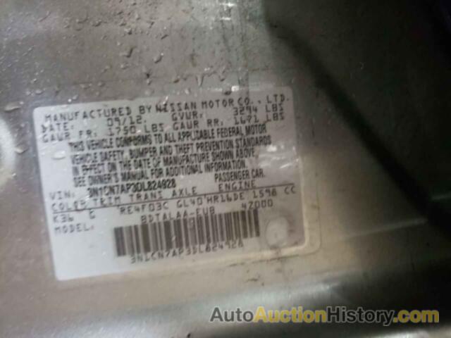 NISSAN VERSA S, 3N1CN7AP3DL824928