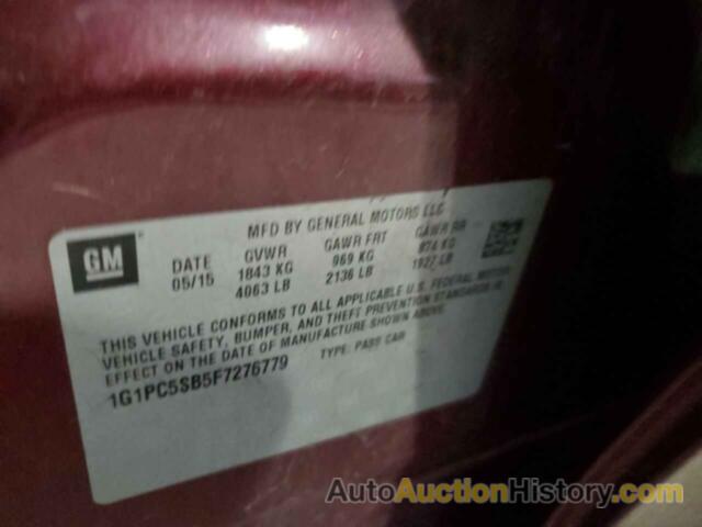 CHEVROLET CRUZE LT, 1G1PC5SB5F7276779