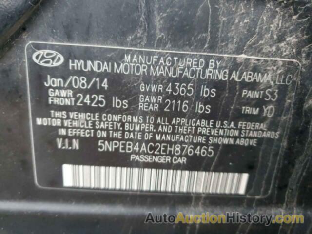 HYUNDAI SONATA GLS, 5NPEB4AC2EH876465