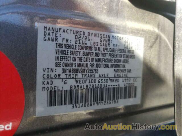 NISSAN SENTRA S, 3N1AB8BV9MY255783