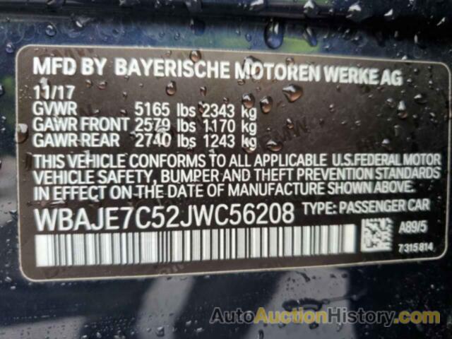 BMW 5 SERIES XI, WBAJE7C52JWC56208