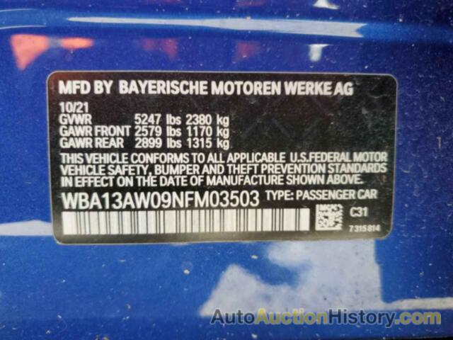 BMW M440XI GRA GRAN COUPE, WBA13AW09NFM03503