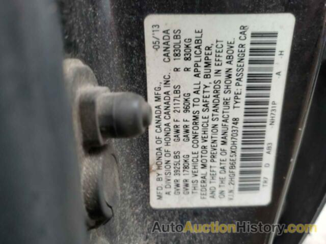 HONDA CIVIC SI, 2HGFB6E5XDH703748