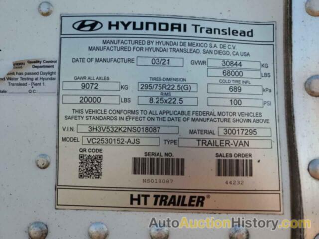 HYUNDAI ALL Models, 3H3V532K2NS018087