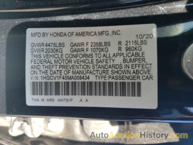 HONDA ACCORD SPORT SE, 1HGCV1F45MA008434