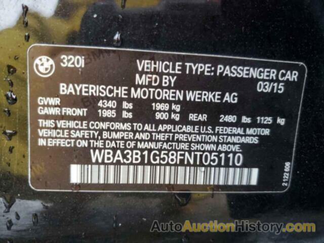 BMW 3 SERIES I, WBA3B1G58FNT05110