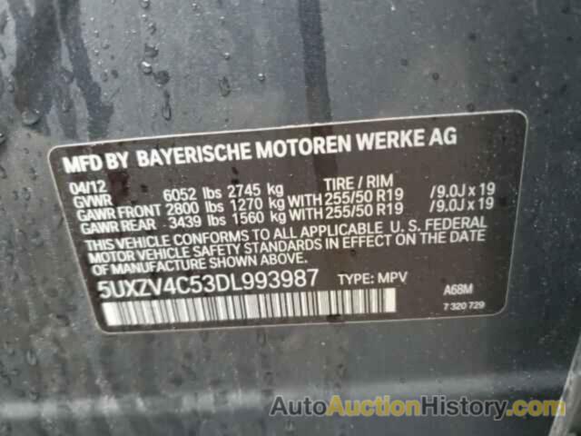 BMW X5 XDRIVE35I, 5UXZV4C53DL993987