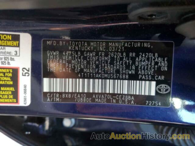 TOYOTA CAMRY SE, 4T1T11AK0MU567688