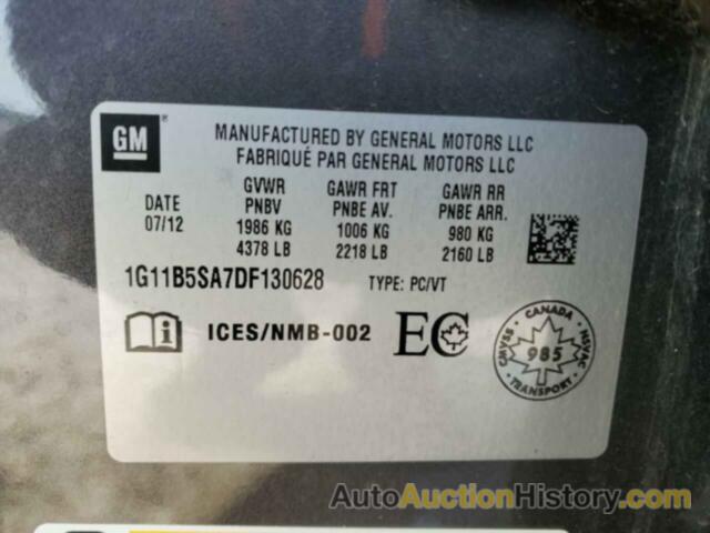 CHEVROLET MALIBU LS, 1G11B5SA7DF130628