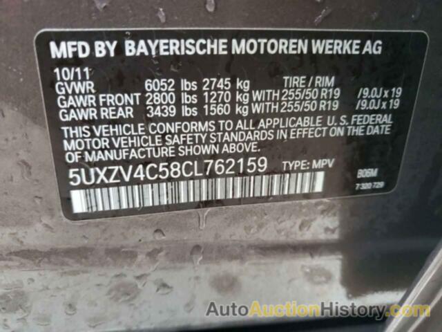 BMW X5 XDRIVE35I, 5UXZV4C58CL762159