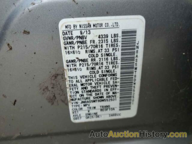 NISSAN ROGUE S, JN8AS5MT8DW552501