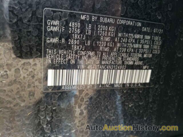 SUBARU OUTBACK LIMITED, 4S4BTANC4N3124802