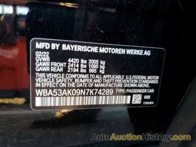 BMW 2 SERIES, WBA53AK09N7K74289