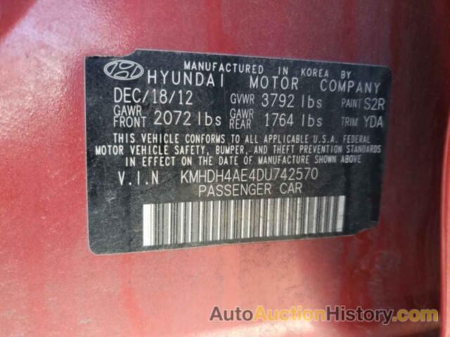 HYUNDAI ELANTRA GLS, KMHDH4AE4DU742570