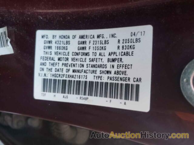 HONDA ACCORD EX, 1HGCR2F0XHA216175