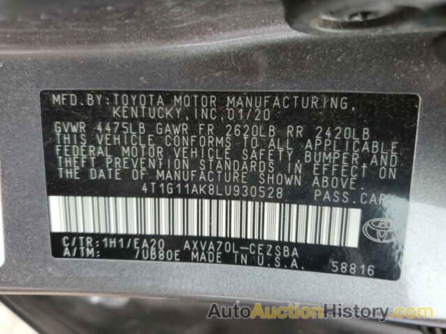 TOYOTA CAMRY SE, 4T1G11AK8LU930528