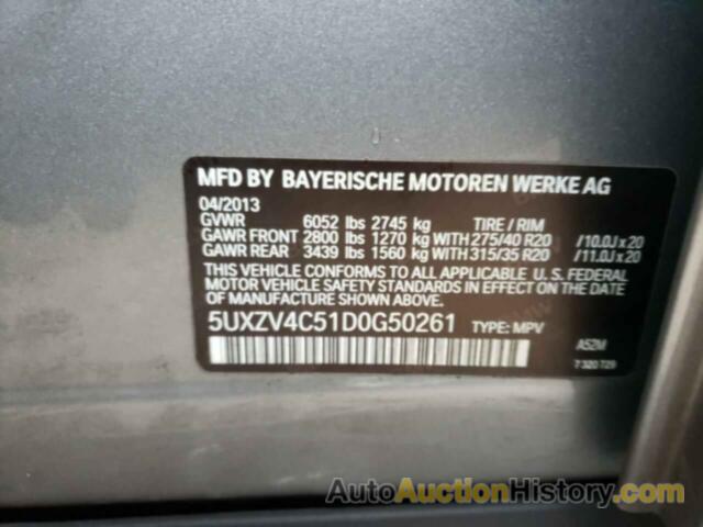 BMW X5 XDRIVE35I, 5UXZV4C51D0G50261
