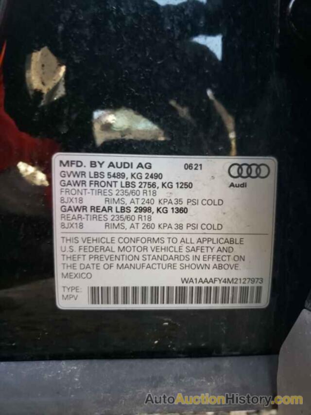 AUDI Q5 PREMIUM, WA1AAAFY4M2127973