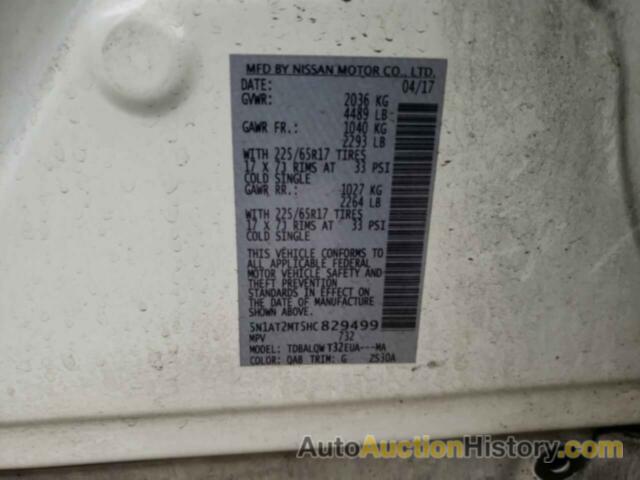 NISSAN ROGUE S, 5N1AT2MT5HC829499