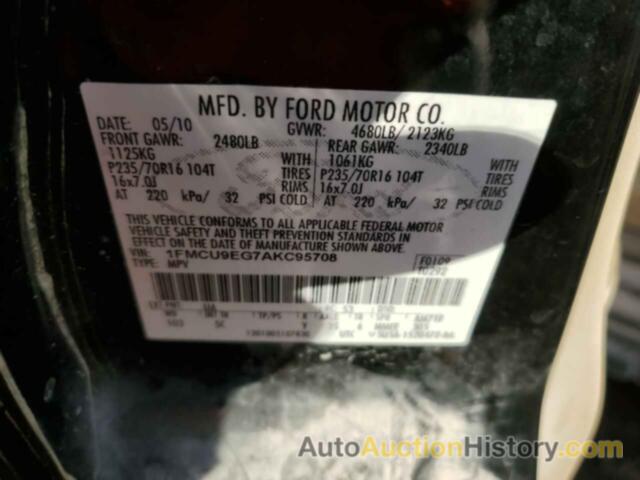 FORD ESCAPE LIMITED, 1FMCU9EG7AKC95708