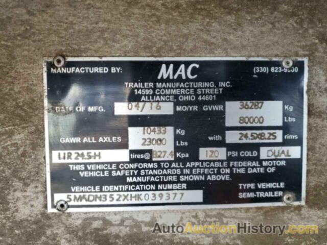 MAC DUMP TRAIL, 5MADN352XHK039377
