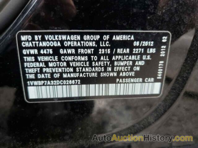 VOLKSWAGEN PASSAT SE, 1VWBP7A32DC026672