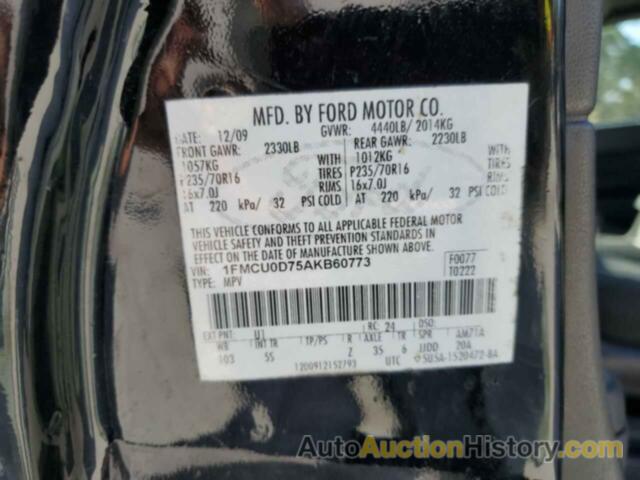 FORD ESCAPE XLT, 1FMCU0D76BKA54186