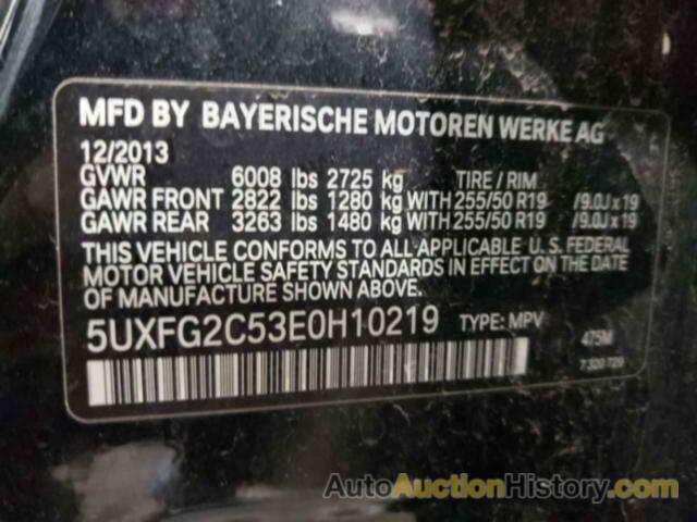 BMW X6 XDRIVE35I, 5UXFG2C53E0H10219