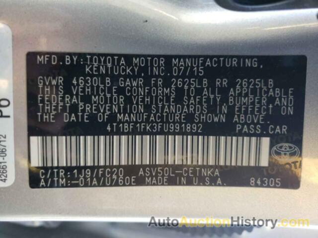 TOYOTA CAMRY LE, 4T1BF1FK3FU991892