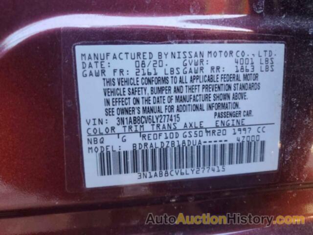 NISSAN SENTRA SV, 3N1AB8CV6LY277415