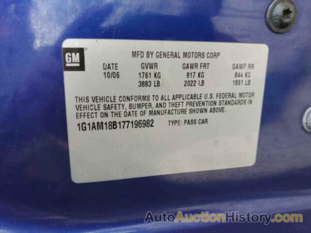 CHEVROLET COBALT SS, 1G1AM18B177196982