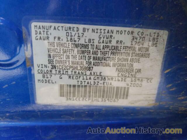 NISSAN VERSA S, 3N1CE2CP5HL359087