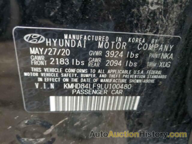 HYUNDAI ELANTRA SEL, KMHD84LF9LU100480