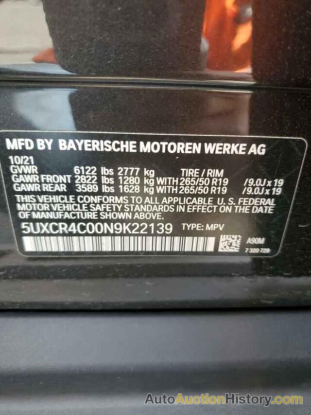 BMW X5 SDRIVE 40I, 5UXCR4C00N9K22139