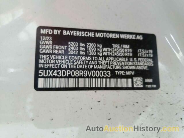 BMW X3 SDRIVE30I, 5UX43DP08R9V00033