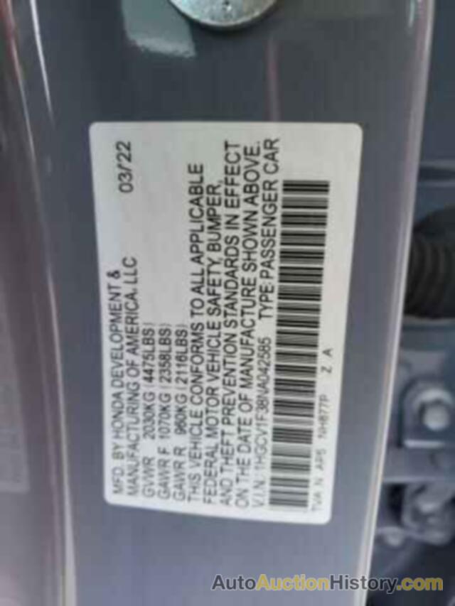 HONDA ACCORD SPORT, 1HGCV1F38NA042585