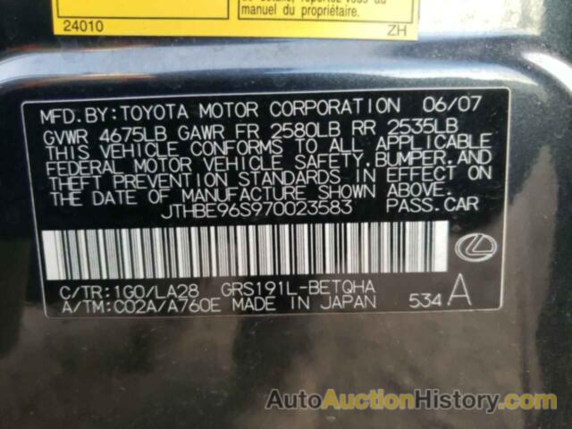 LEXUS GS350 350, JTHBE96S970023583