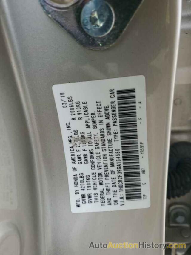 HONDA ACCORD LX, 1HGCR2F39GA164580