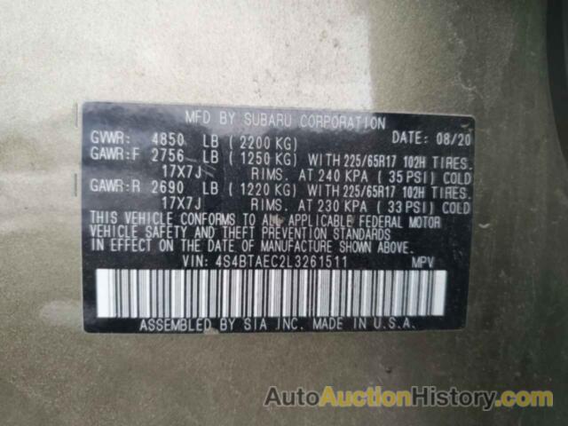 SUBARU OUTBACK PREMIUM, 4S4BTAEC2L3261511