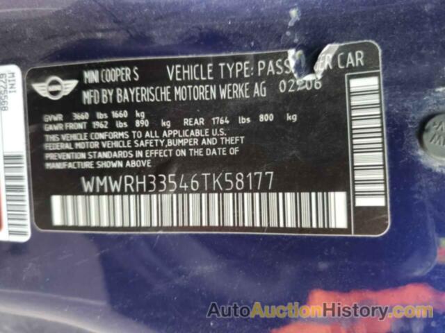 MINI COOPER S, WMWRH33546TK58177