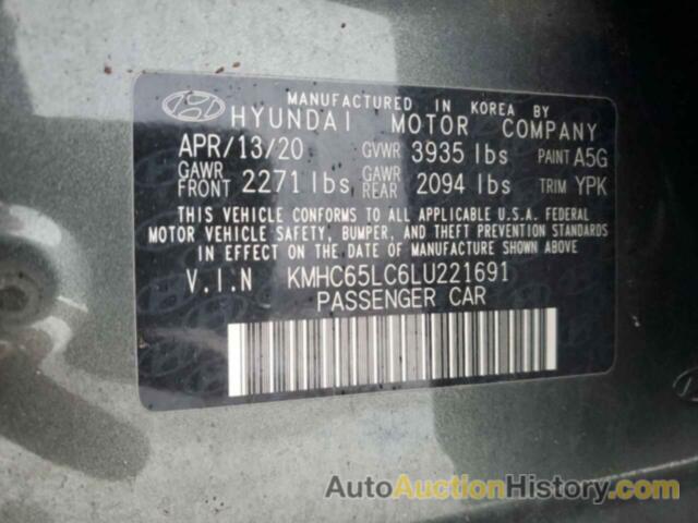 HYUNDAI IONIQ BLUE, KMHC65LC6LU221691