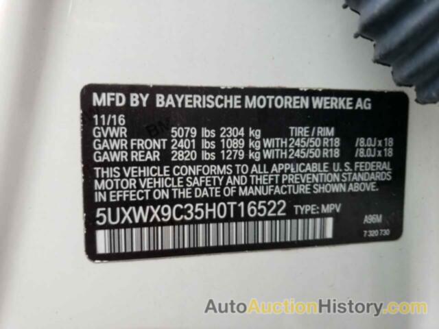 BMW X3 XDRIVE28I, 5UXWX9C35H0T16522