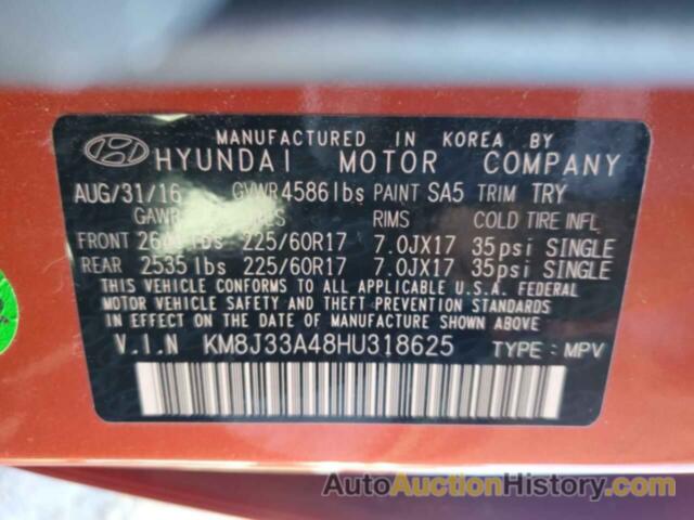 HYUNDAI TUCSON LIMITED, KM8J33A48HU318625